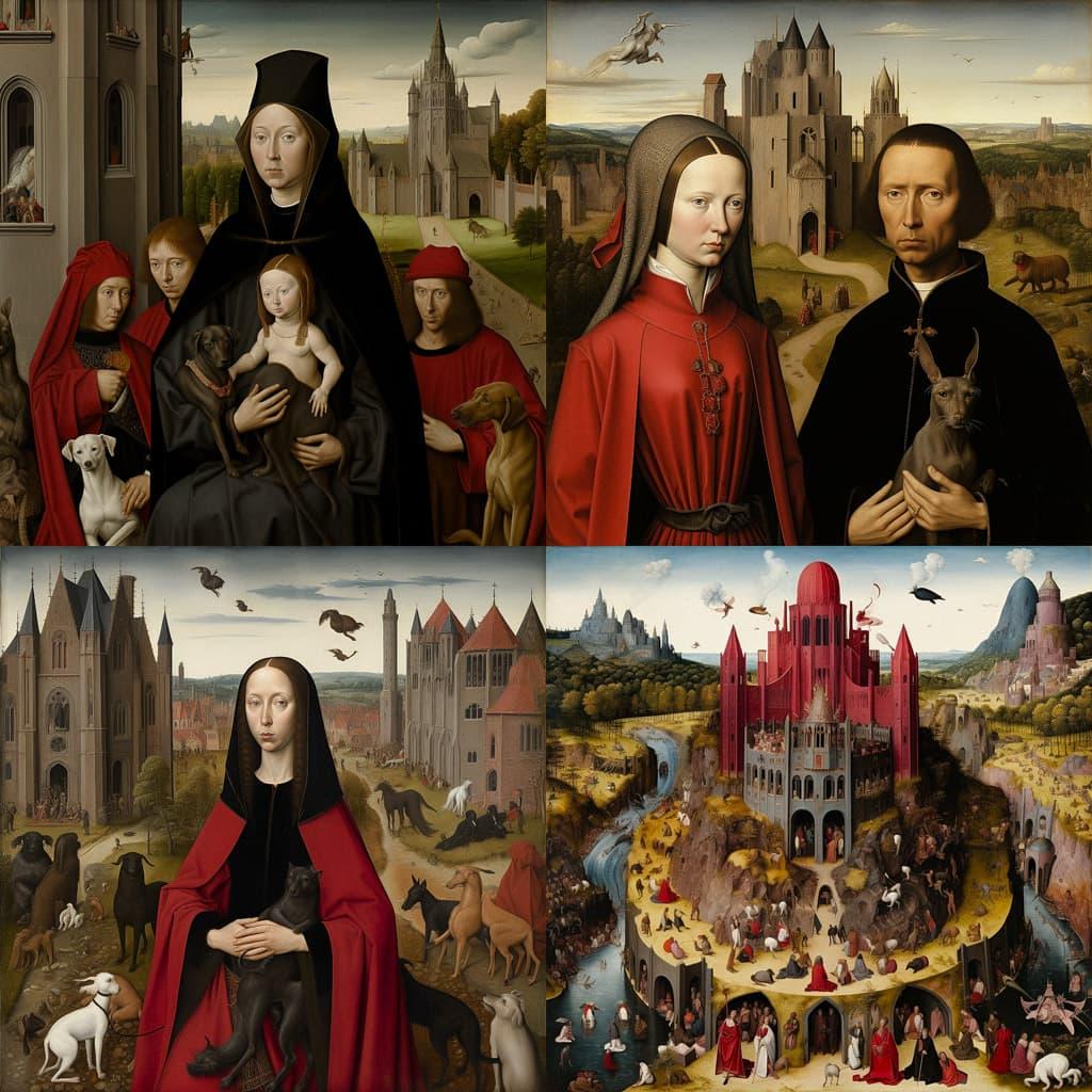 Hans Memling style, Midjourney V5.2, render 1 of 4