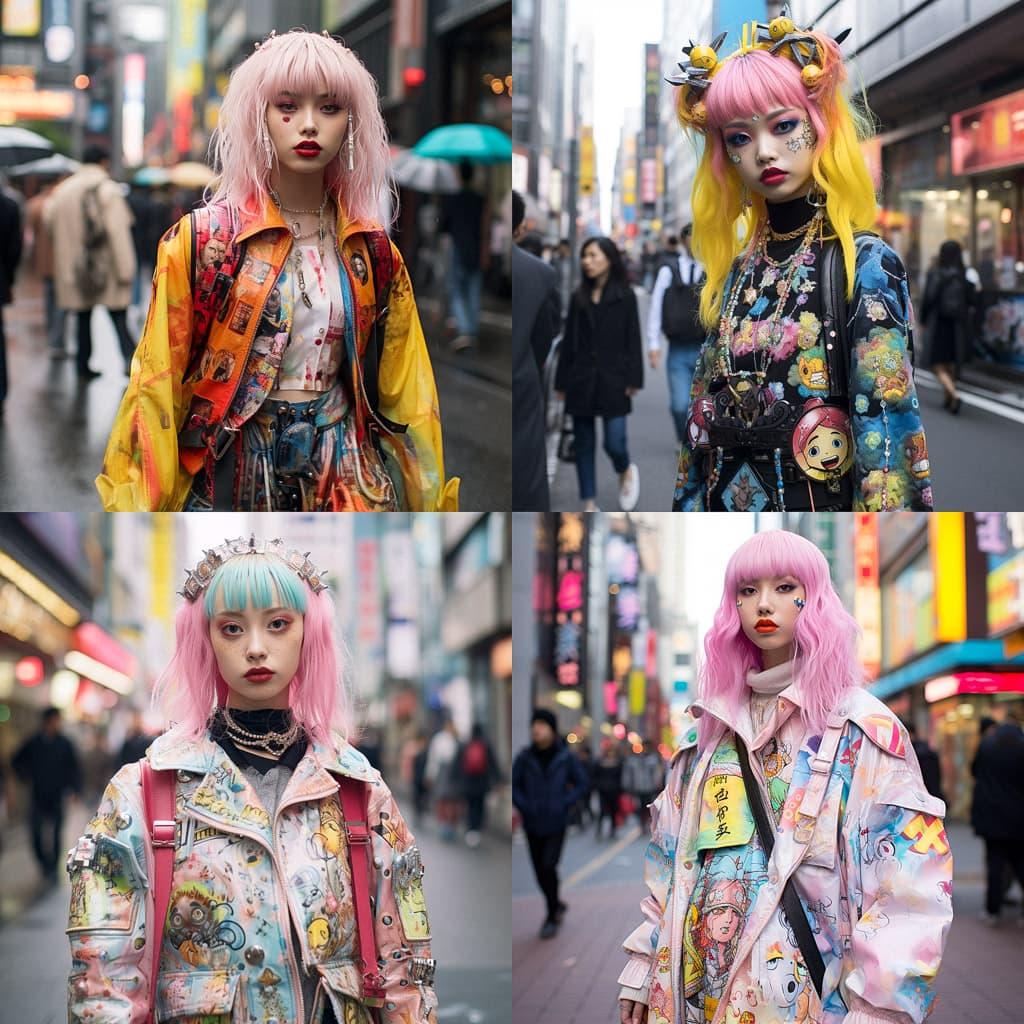 Harajuku fashion style, Midjourney V5.2, render 1 of 4