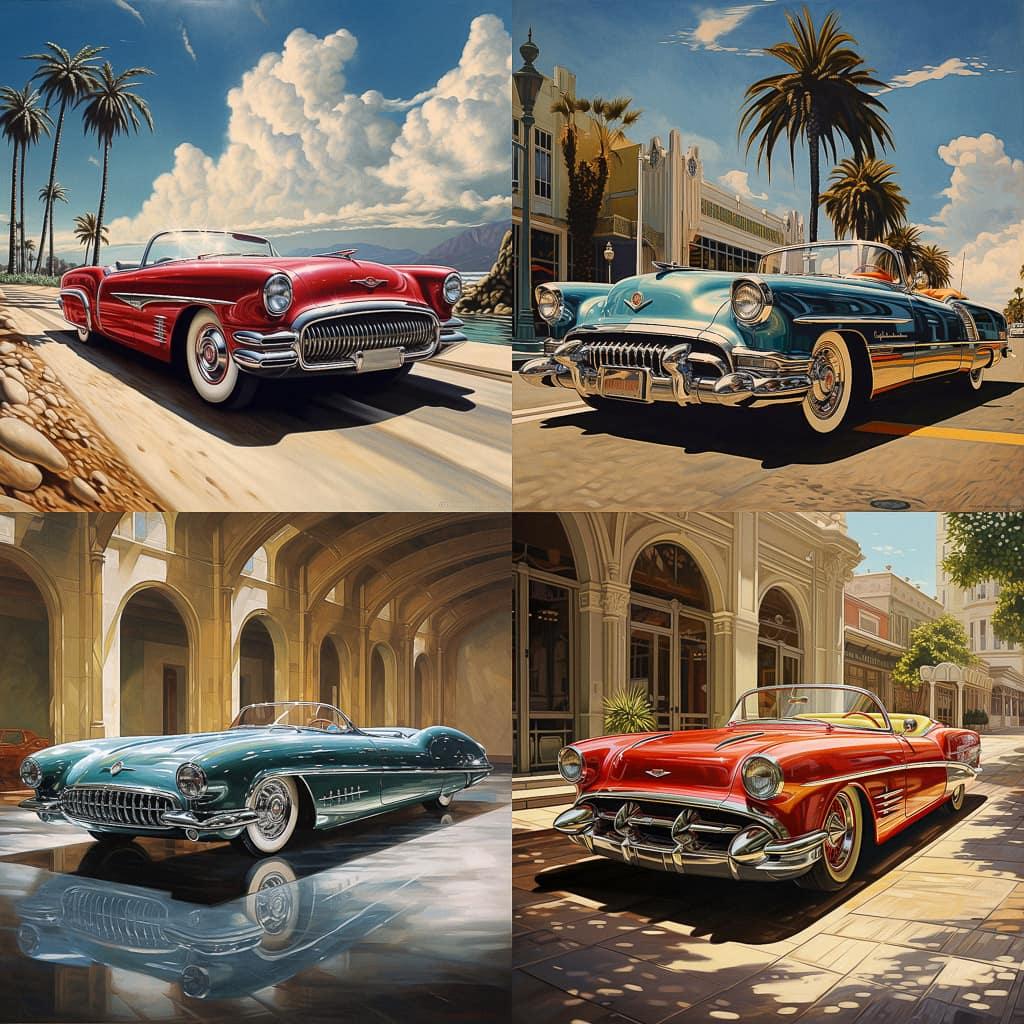 Harley Earl style, Midjourney V5.2, render 1 of 4