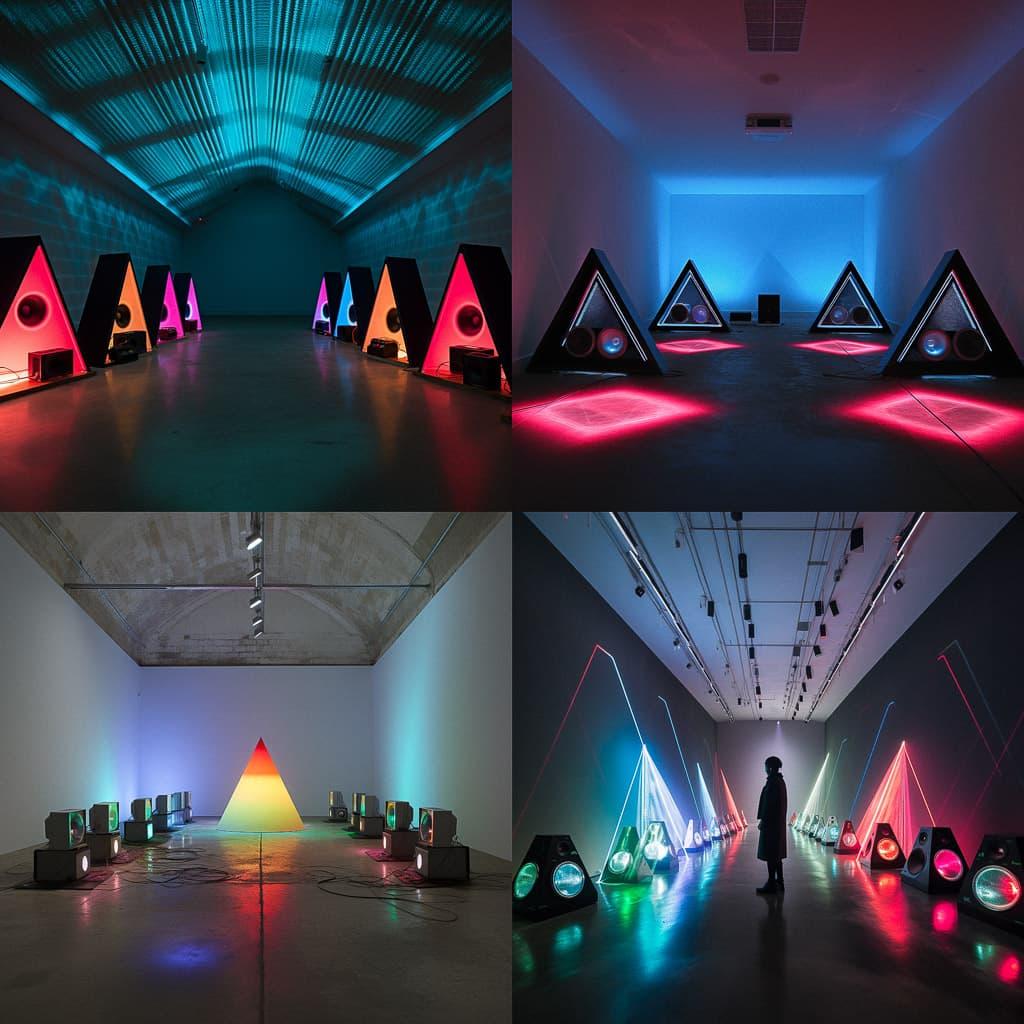 Haroon Mirza style, Midjourney V5.2, render 1 of 4