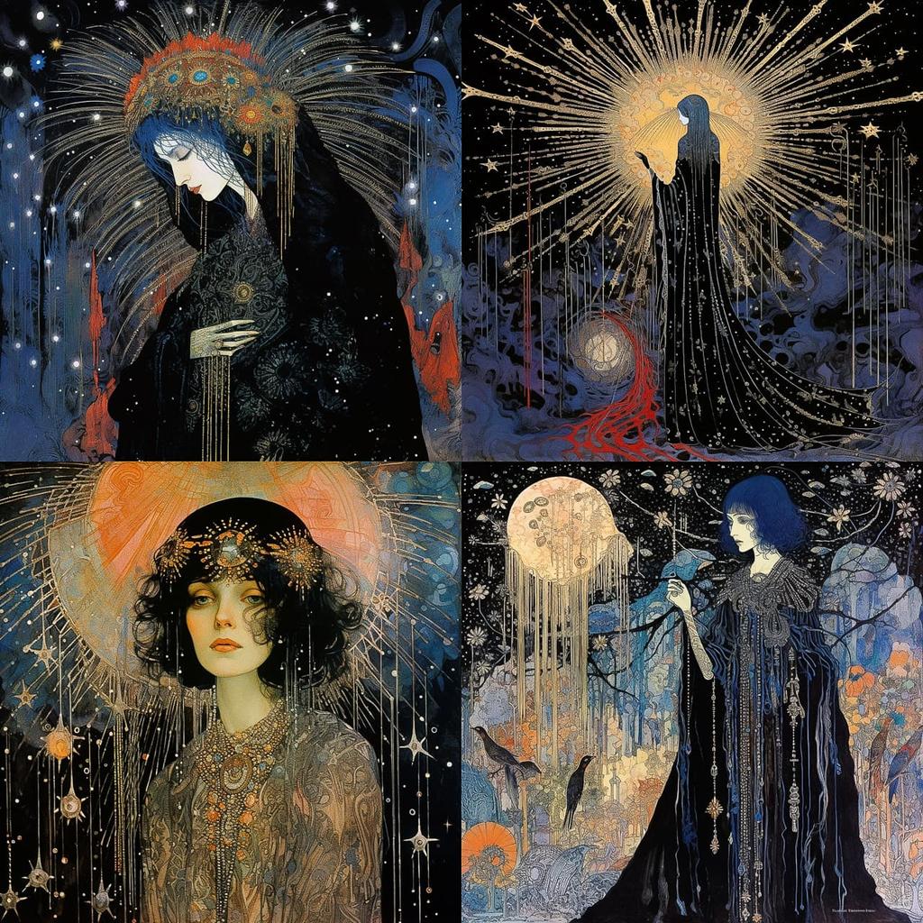 Harry Clarke style, Midjourney V5.2, render 1 of 4