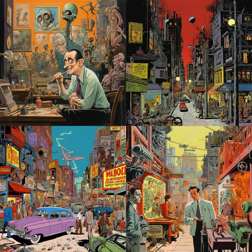 Harvey Kurtzman style, Midjourney V5.2, render 1 of 4