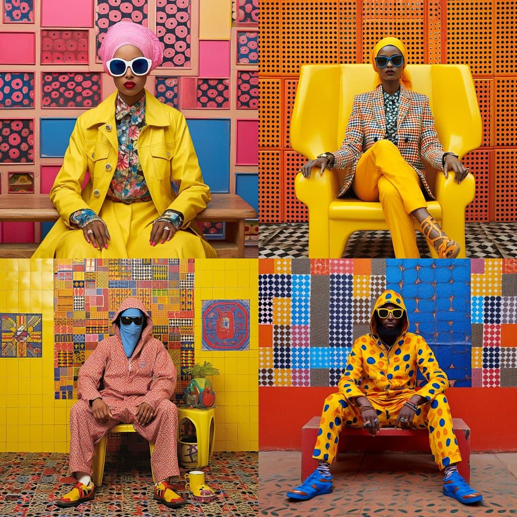 Hassan Hajjaj style, Midjourney V5.2, render 1 of 4