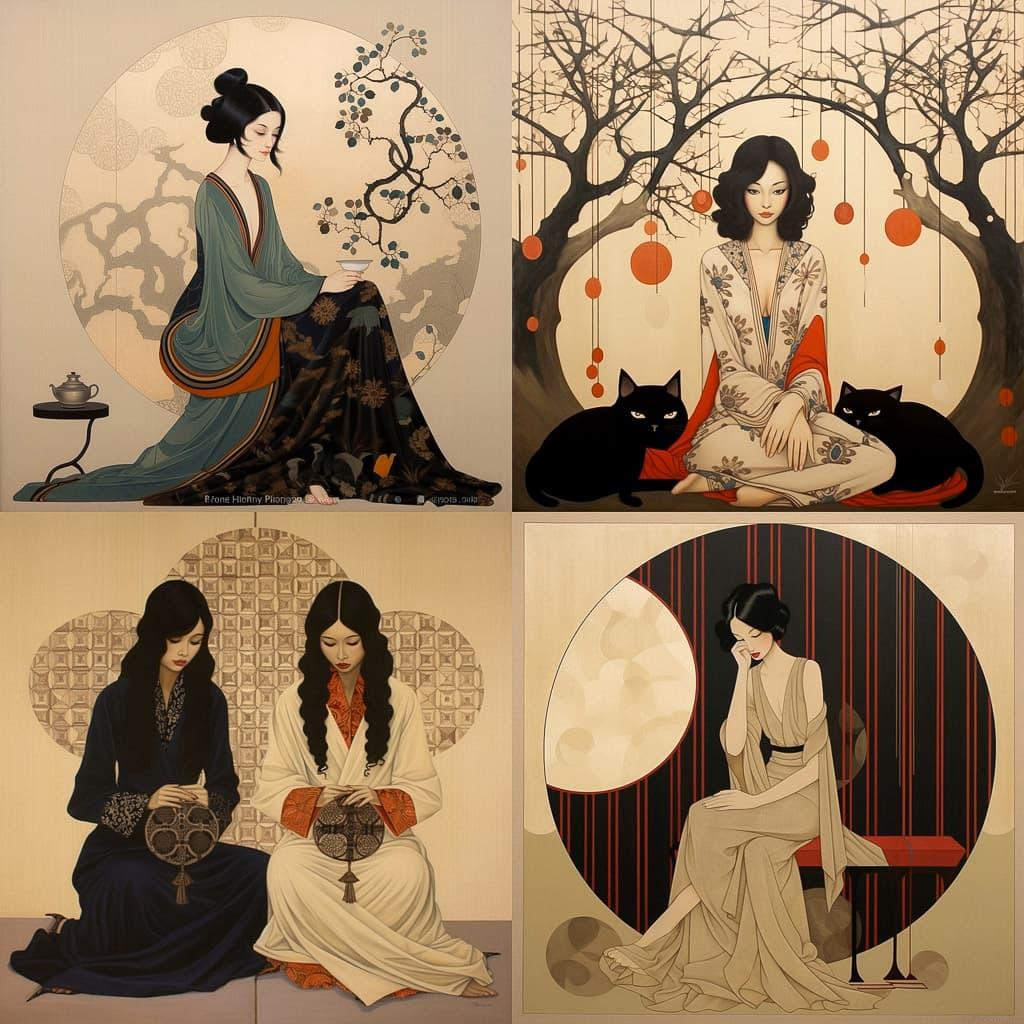 Hayv Kahraman style, Midjourney V5.2, render 1 of 4