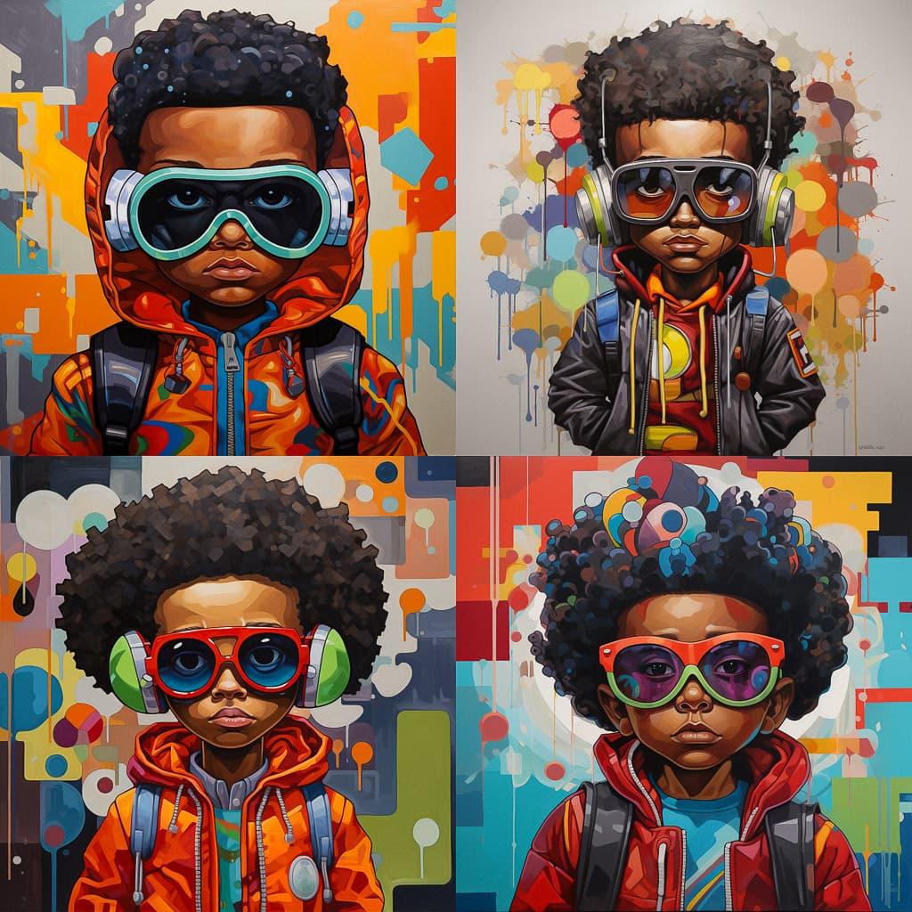 Hebru Brantley style, Midjourney V5.2, render 1 of 4
