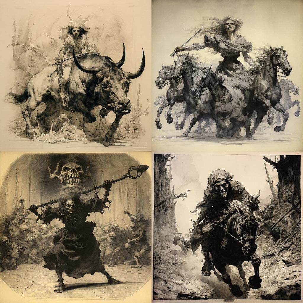 Heinrich Kley style, Midjourney V5.2, render 1 of 4
