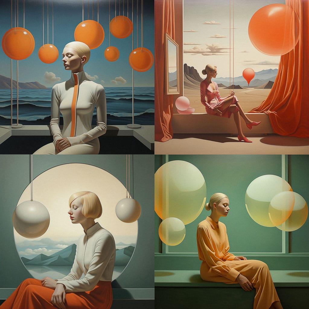 Helen Lundeberg style, Midjourney V5.2, render 1 of 4