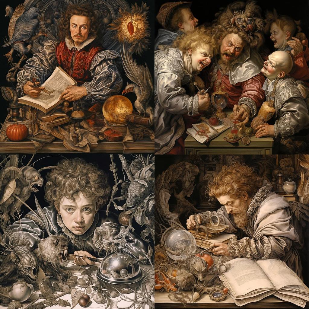 Hendrick Goltzius style, Midjourney V5.2, render 1 of 4