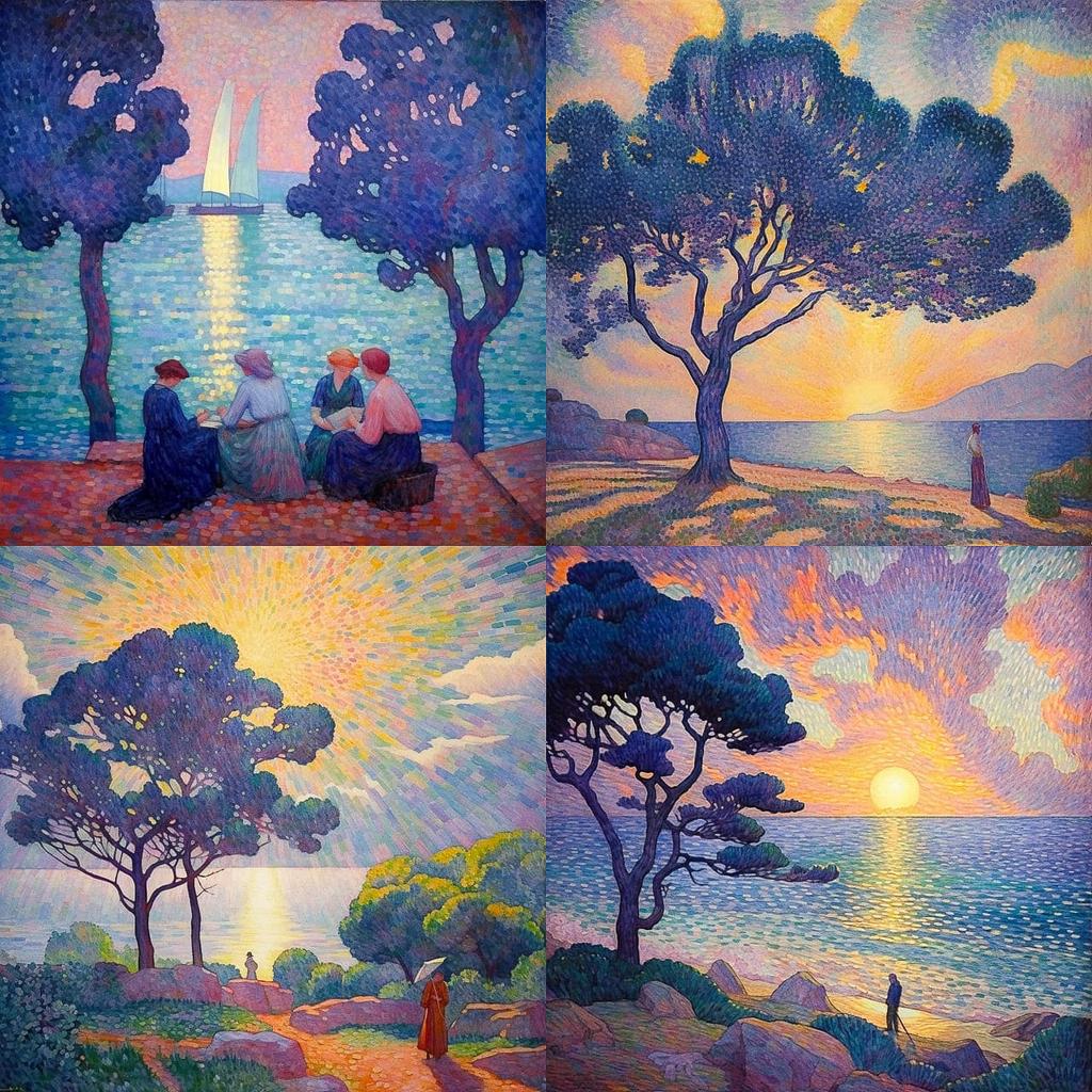 Henri-Edmond Cross style, Midjourney V5.2, render 1 of 4