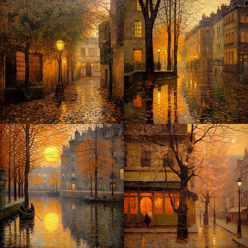 Henri Le Sidaner style, Midjourney V5.2, render 1 of 4