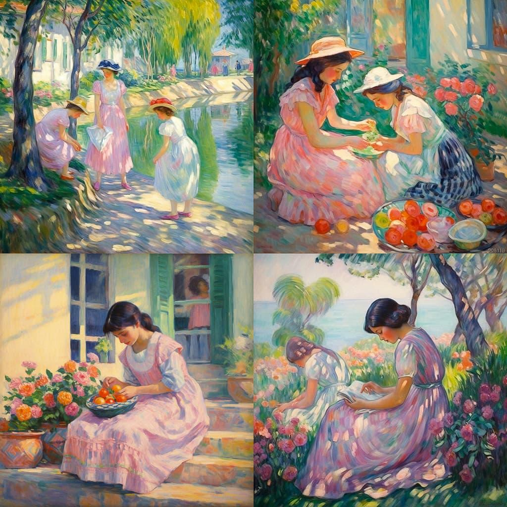 Henri Lebasque style, Midjourney V5.2, render 1 of 4