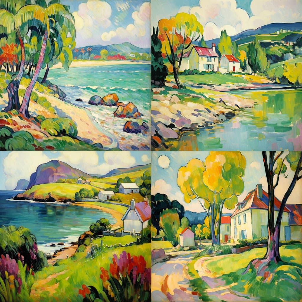 Henri Manguin style, Midjourney V5.2, render 1 of 4