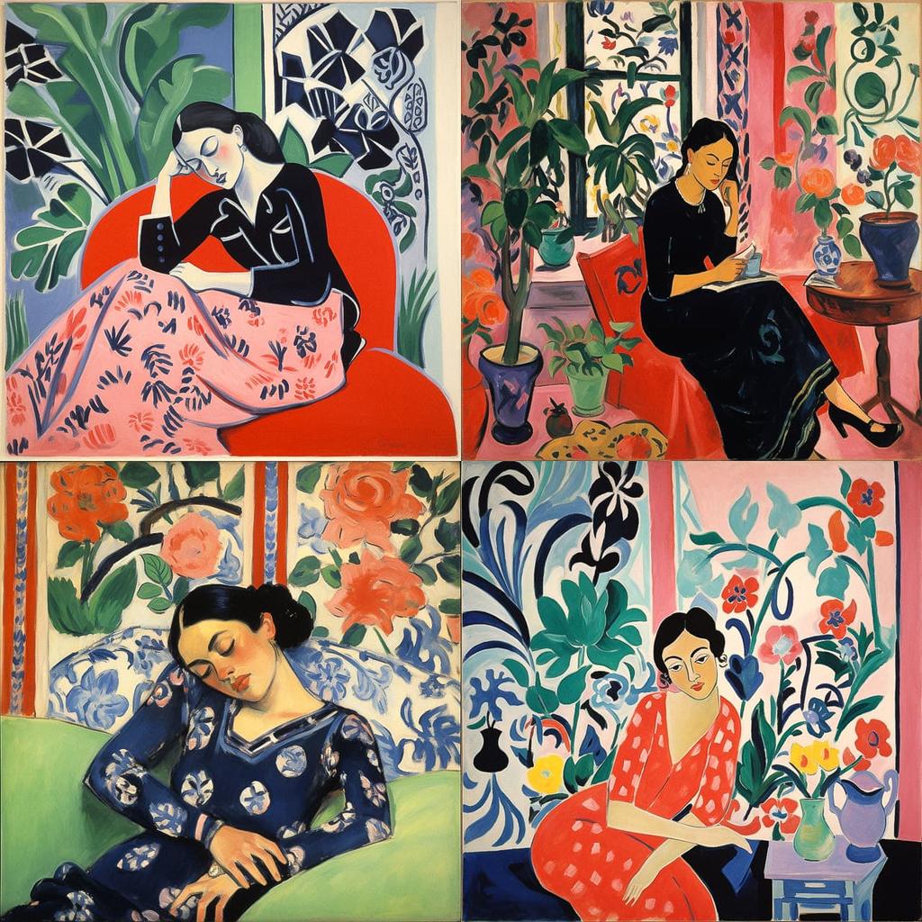 Henri Matisse style, Midjourney V5.2, render 1 of 4