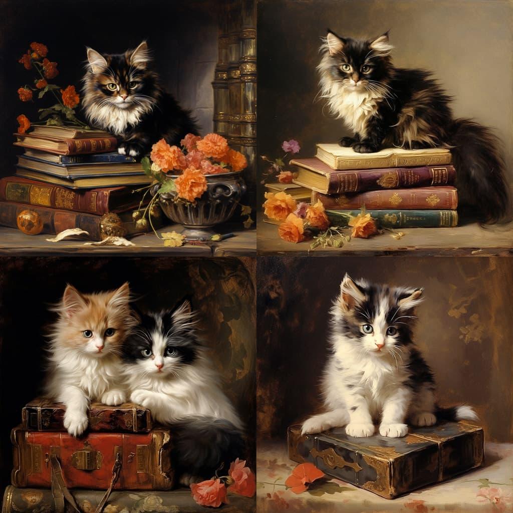 Henriette Ronner-Knip style, Midjourney V5.2, render 1 of 4