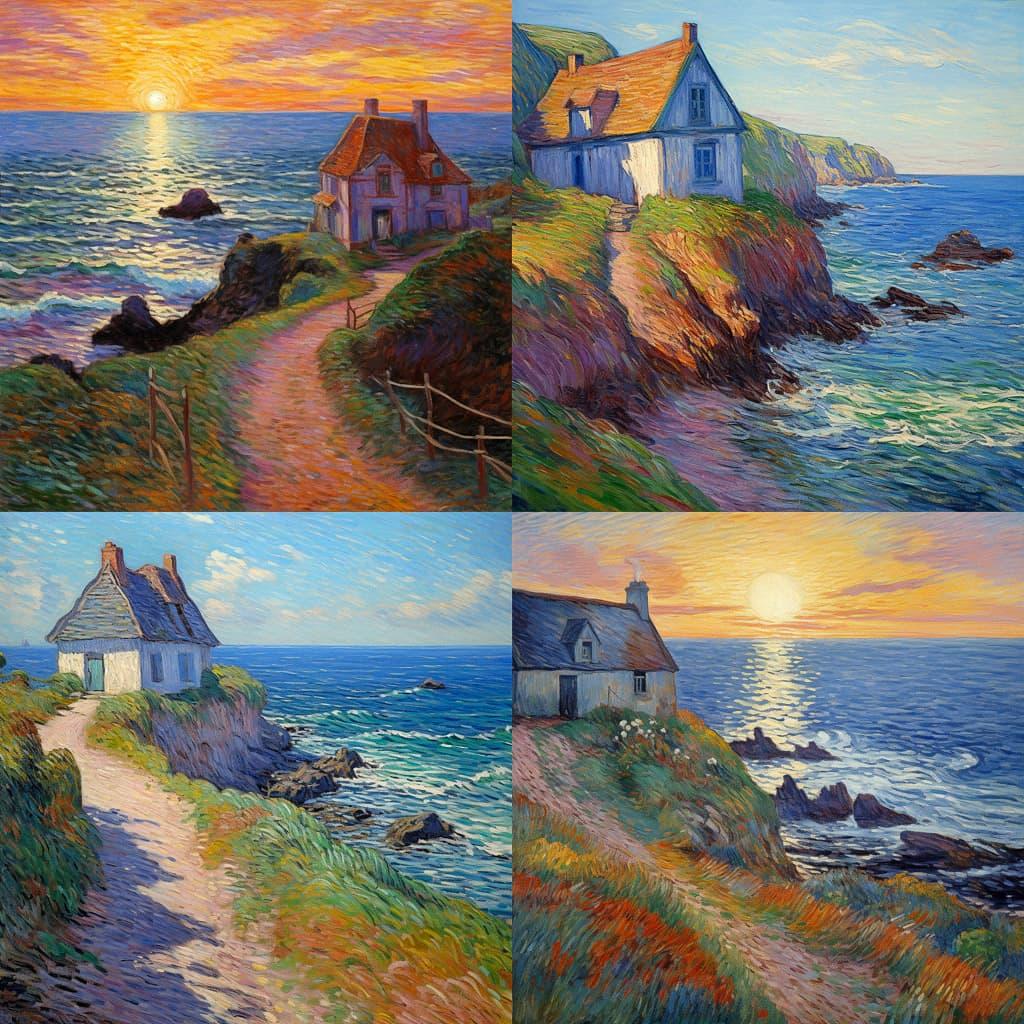 Henry Moret style, Midjourney V5.2, render 1 of 4