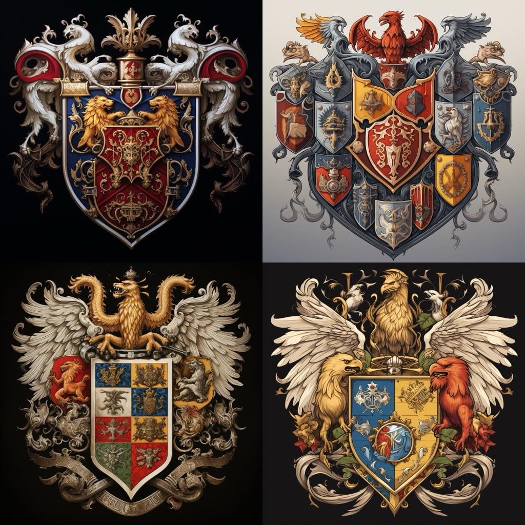 Heraldry style, Midjourney V5.2, render 1 of 4