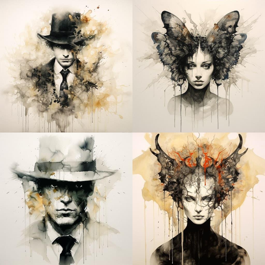 Hermann Rorschach style, Midjourney V5.2, render 1 of 4