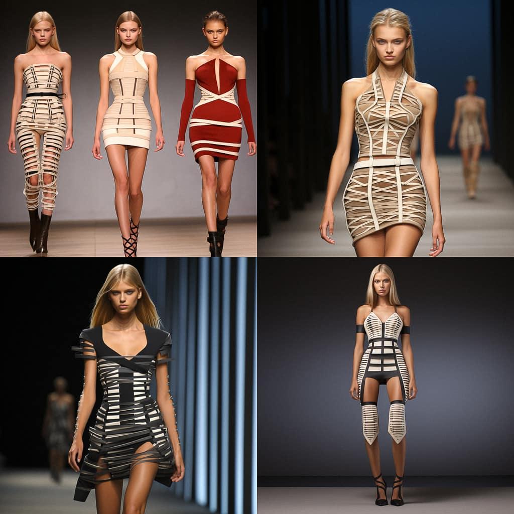 Herve Leger style, Midjourney V5.2, render 1 of 4