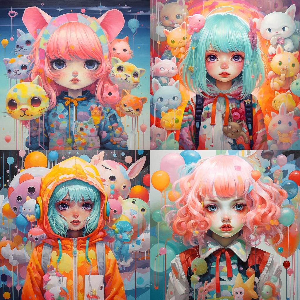 Hikari Shimoda style, Midjourney V5.2, render 1 of 4