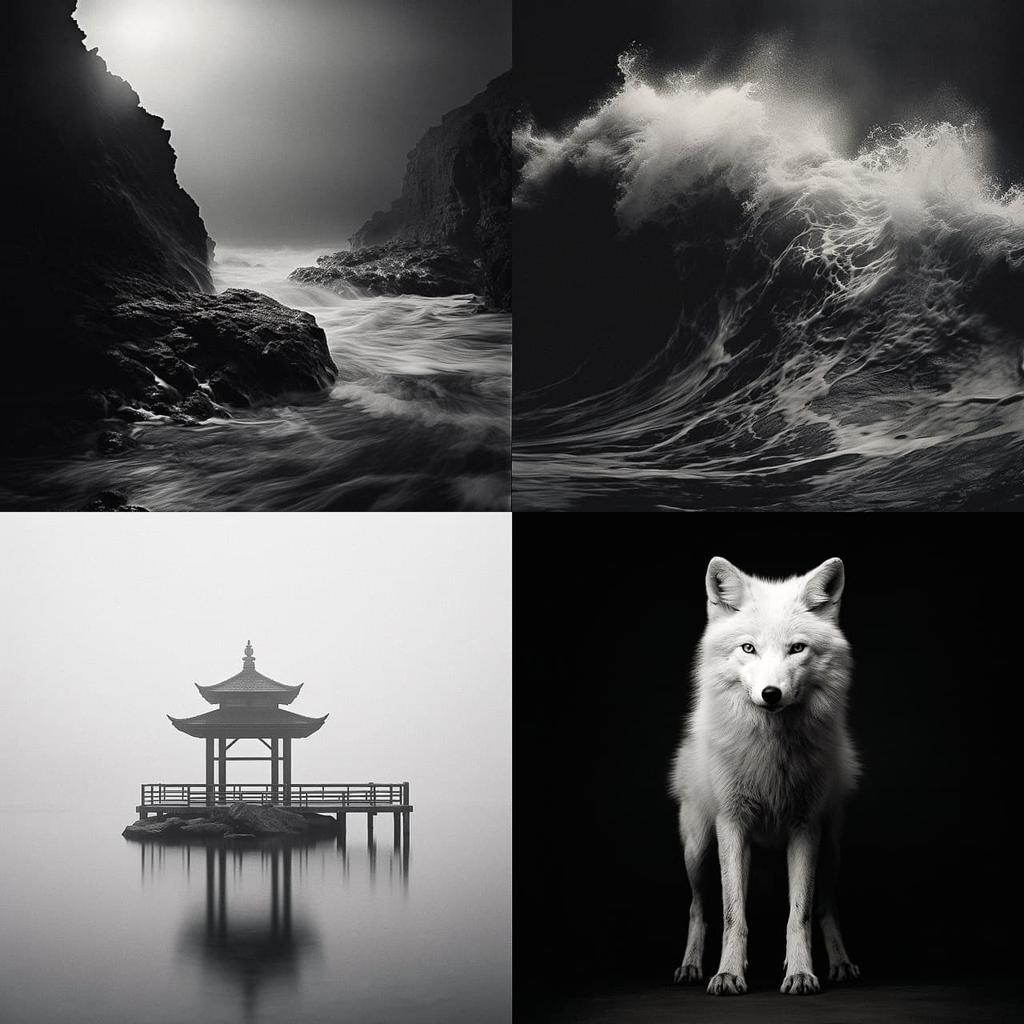 Hiroshi Sugimoto style, Midjourney V5.2, render 1 of 4