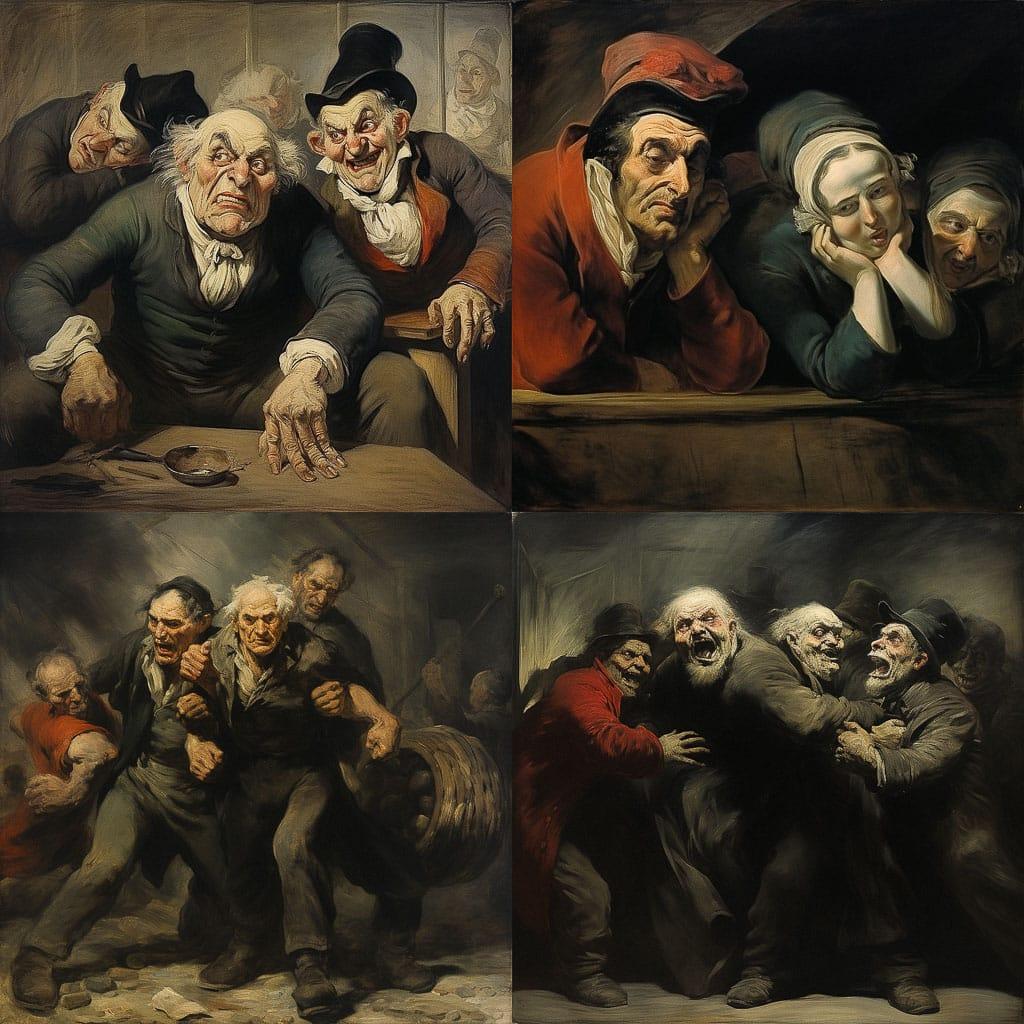 Honore Daumier style, Midjourney V5.2, render 1 of 4