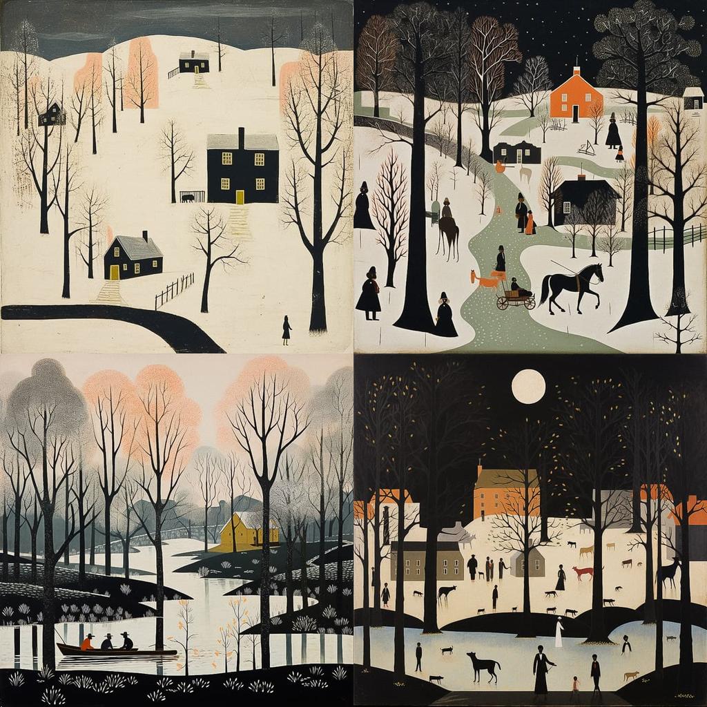 Horace Pippin style, Midjourney V5.2, render 1 of 4