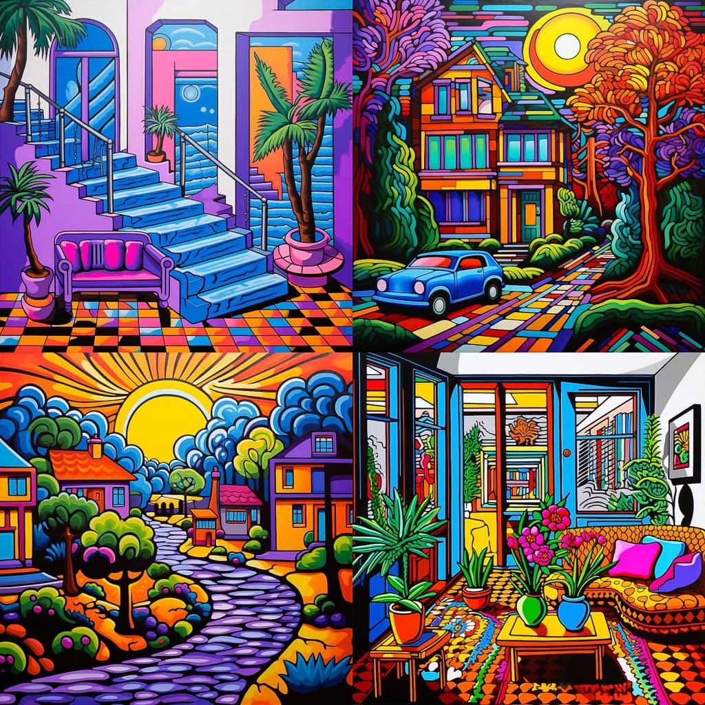 Howard Arkley style, Midjourney V5.2, render 1 of 4