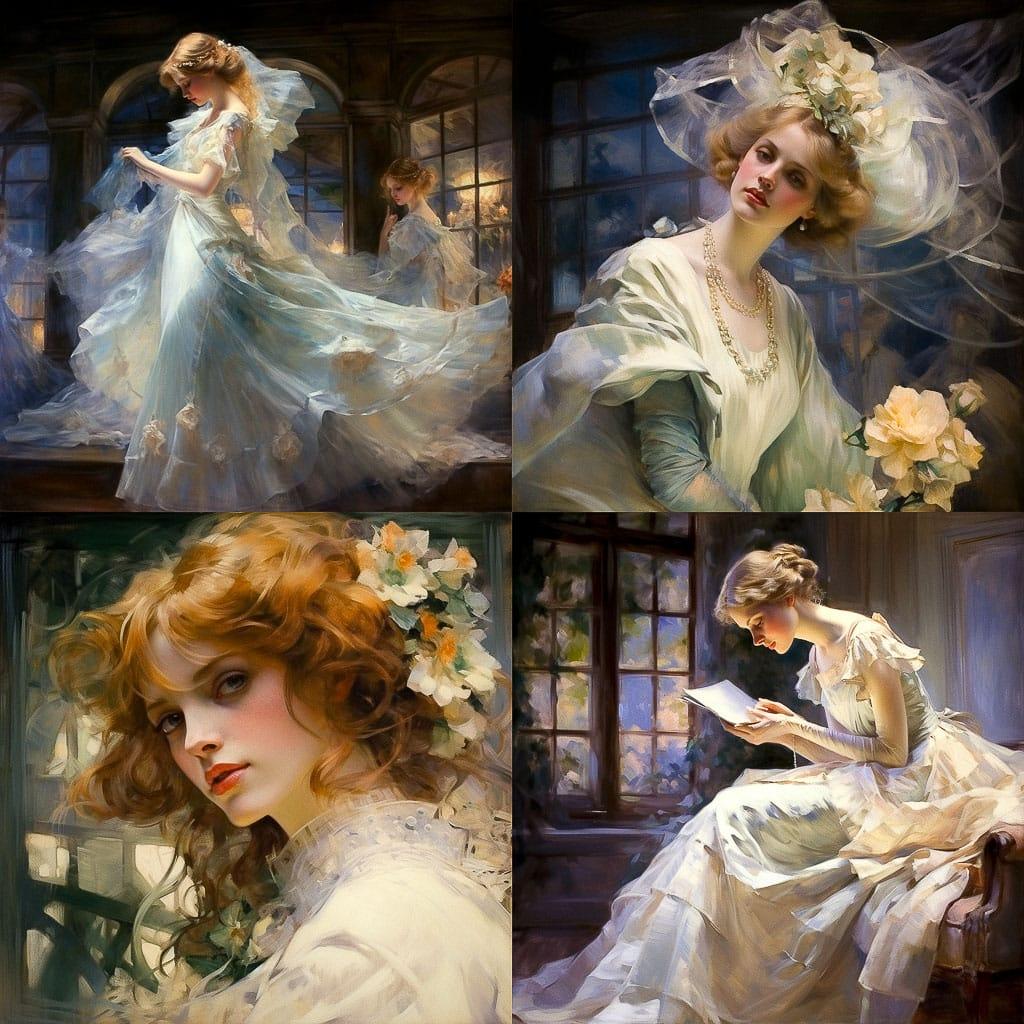 Howard Chandler Christy style, Midjourney V5.2, render 1 of 4