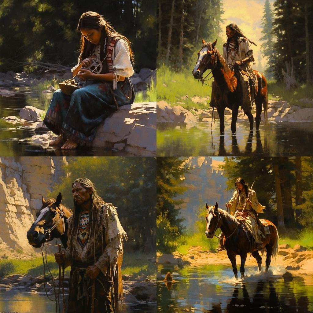 Howard Terpning style, Midjourney V5.2, render 1 of 4