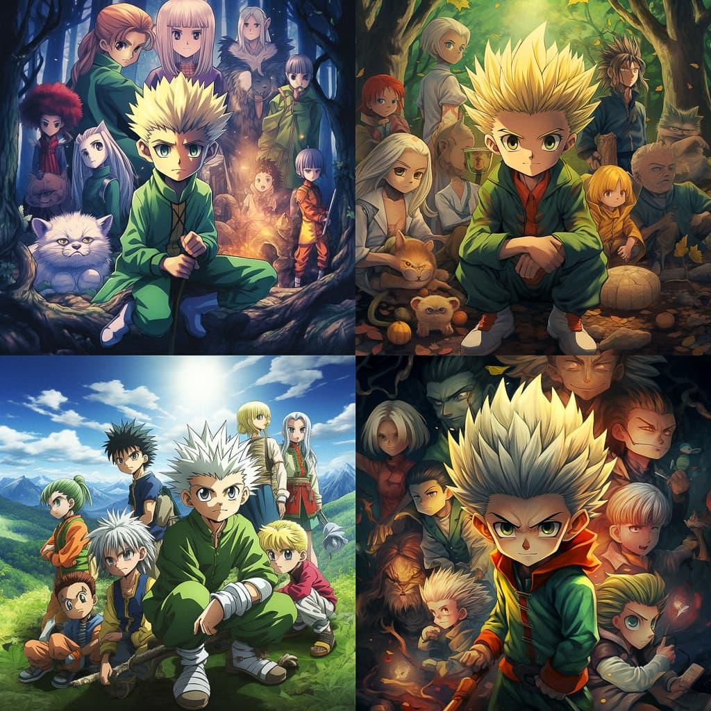 Hunter x Hunter style, Midjourney V5.2, render 1 of 4