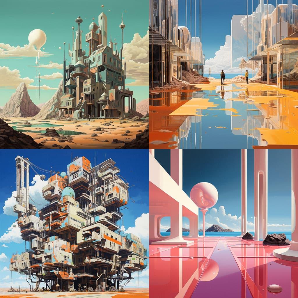 Hypermodernism style, Midjourney V5.2, render 1 of 4