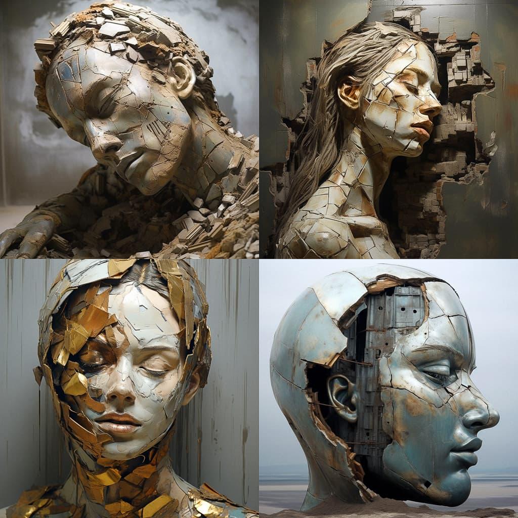 Igor Mitoraj style, Midjourney V5.2, render 1 of 4