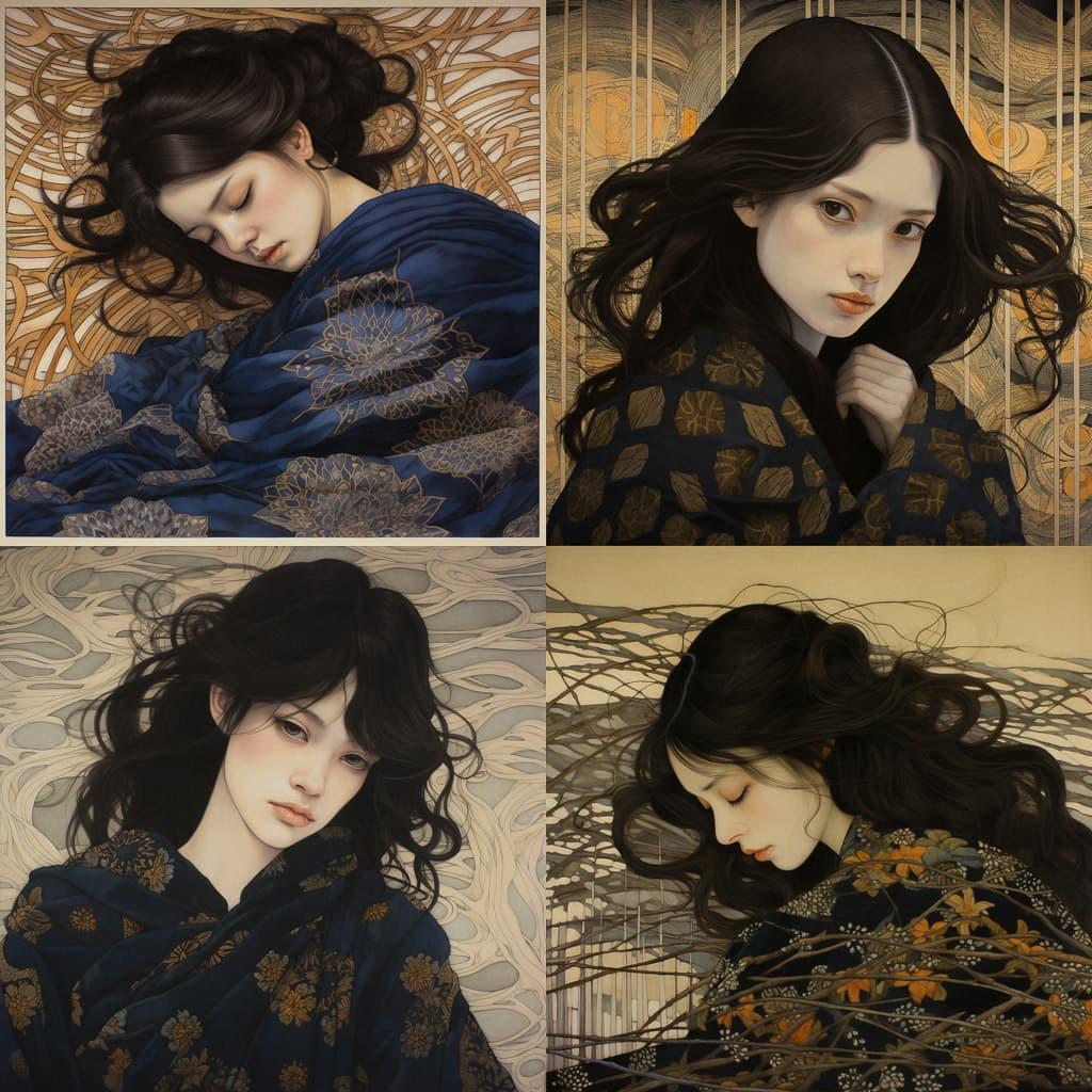 Ikenaga Yasunari style, Midjourney V5.2, render 1 of 4