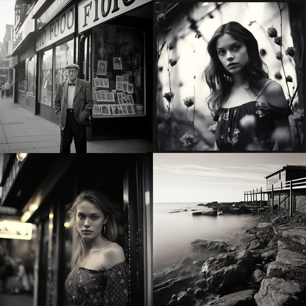 Ilford FP4 125 style, Midjourney V5.2, render 1 of 4