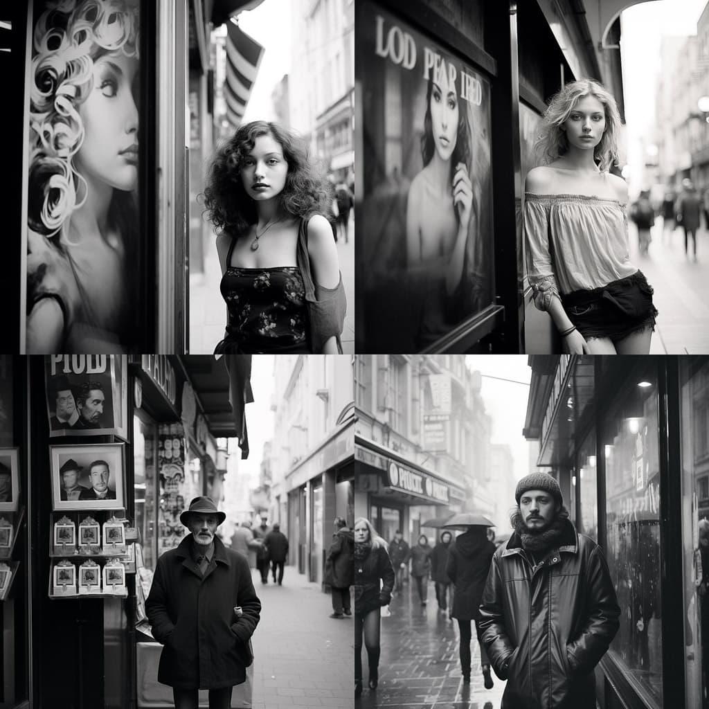 Ilford HP5+ 400 style, Midjourney V5.2, render 1 of 4