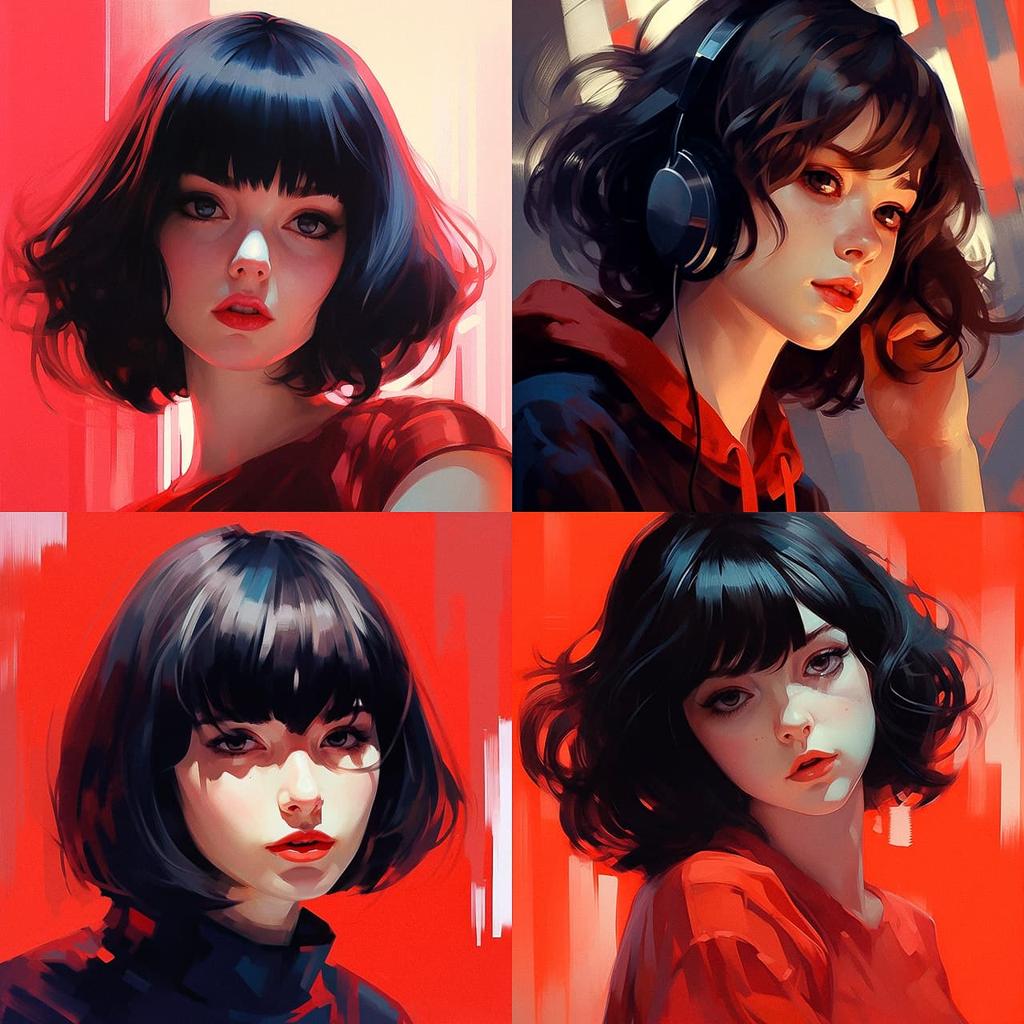 Ilya Kuvshinov style, Midjourney V5.2, render 1 of 4