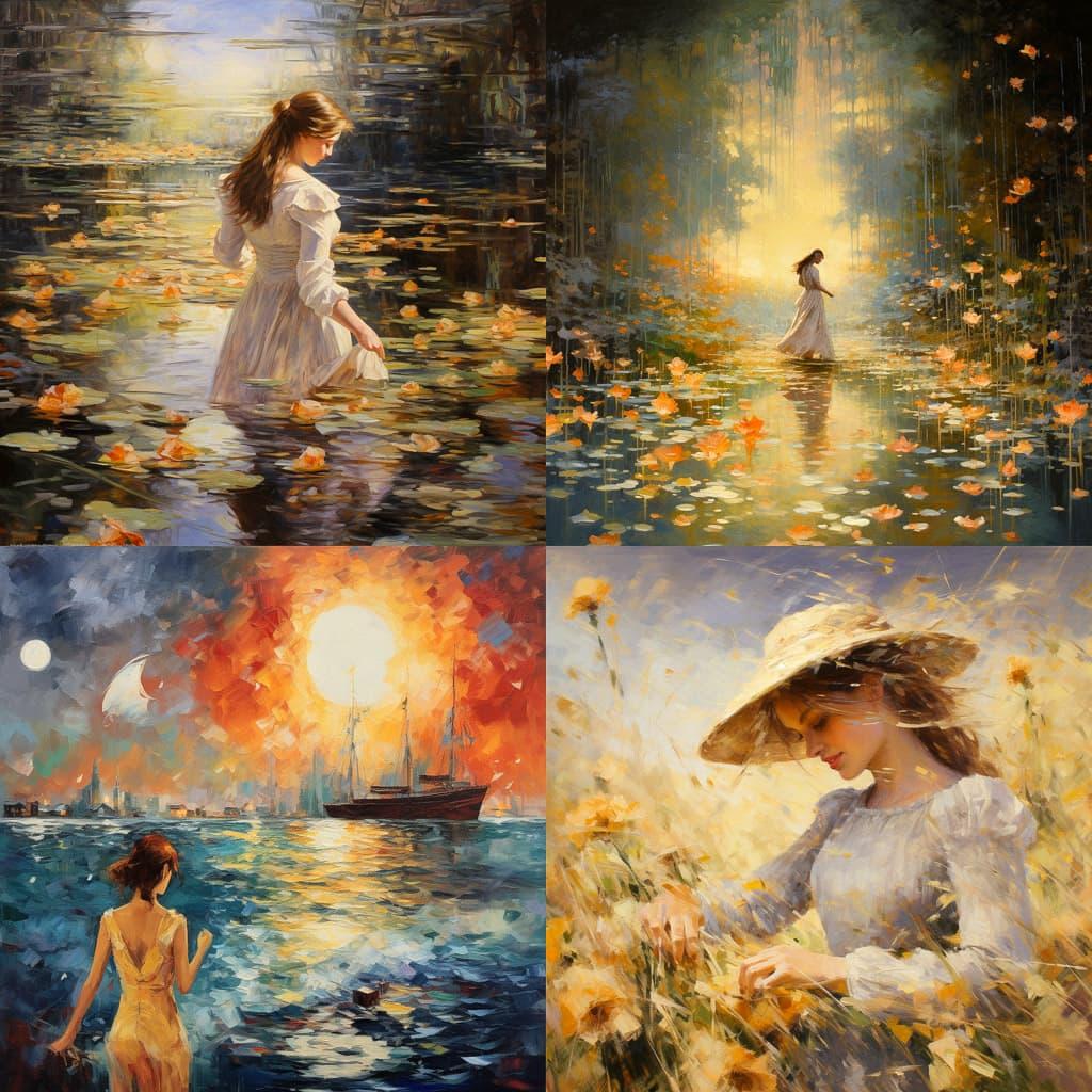 Impressionism style, Midjourney V5.2, render 1 of 4