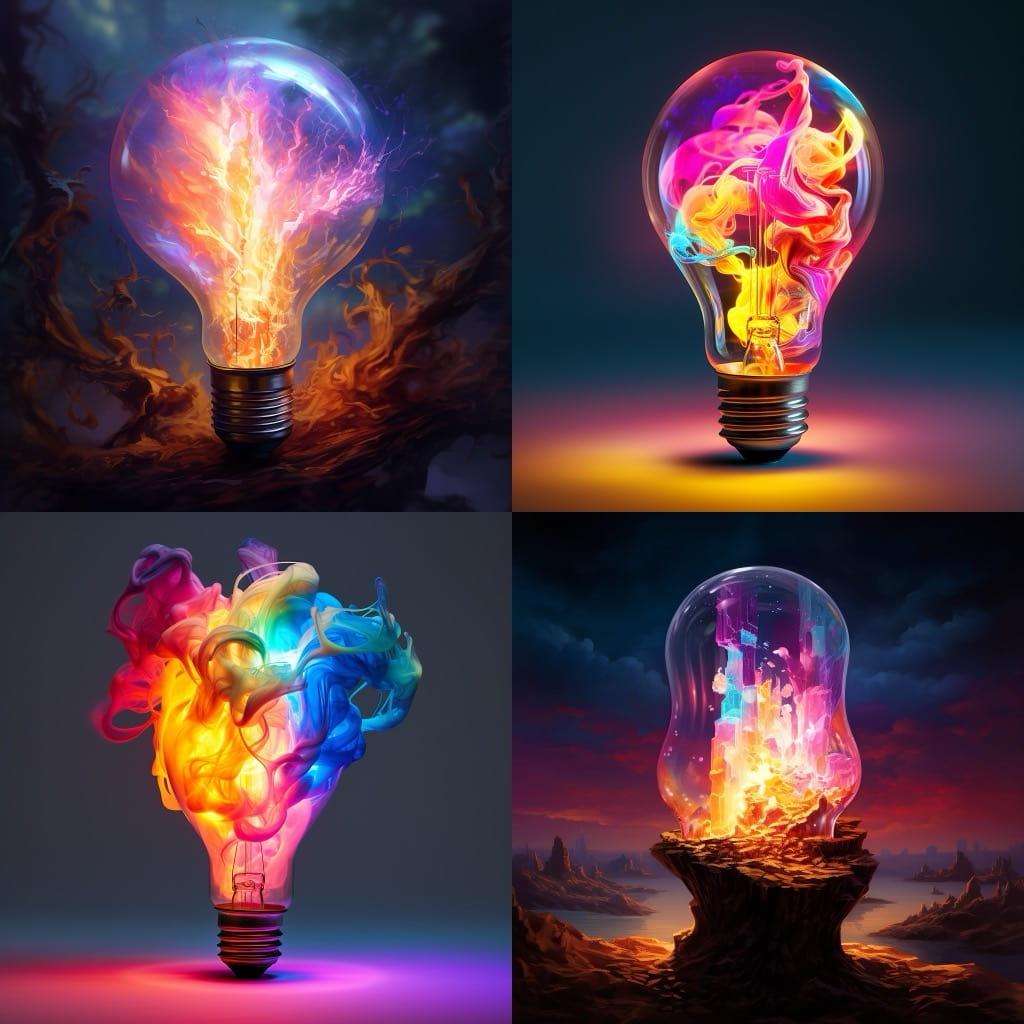 Incandescent colors style, Midjourney V5.2, render 1 of 4