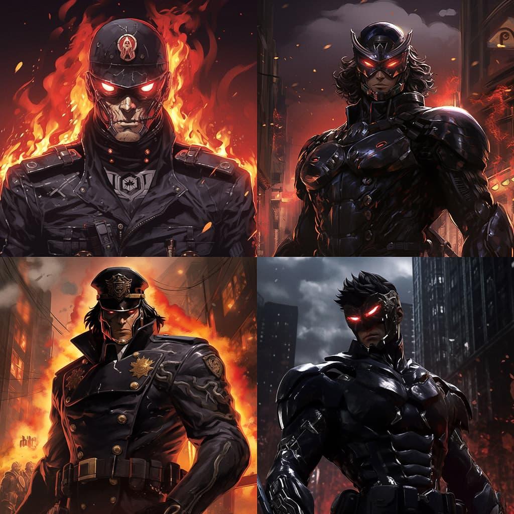 Inferno Cop style, Midjourney V5.2, render 1 of 4