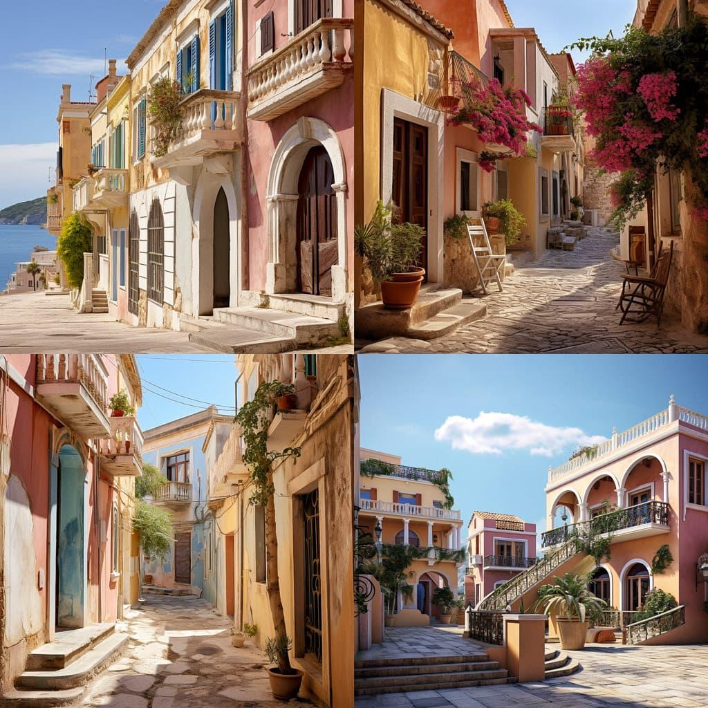 Ionian architecture style, Midjourney V5.2, render 1 of 4