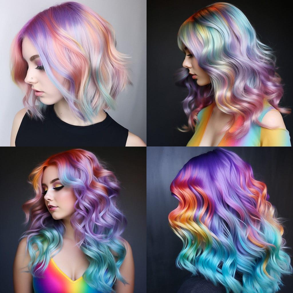 Iridescent colors style, Midjourney V5.2, render 1 of 4
