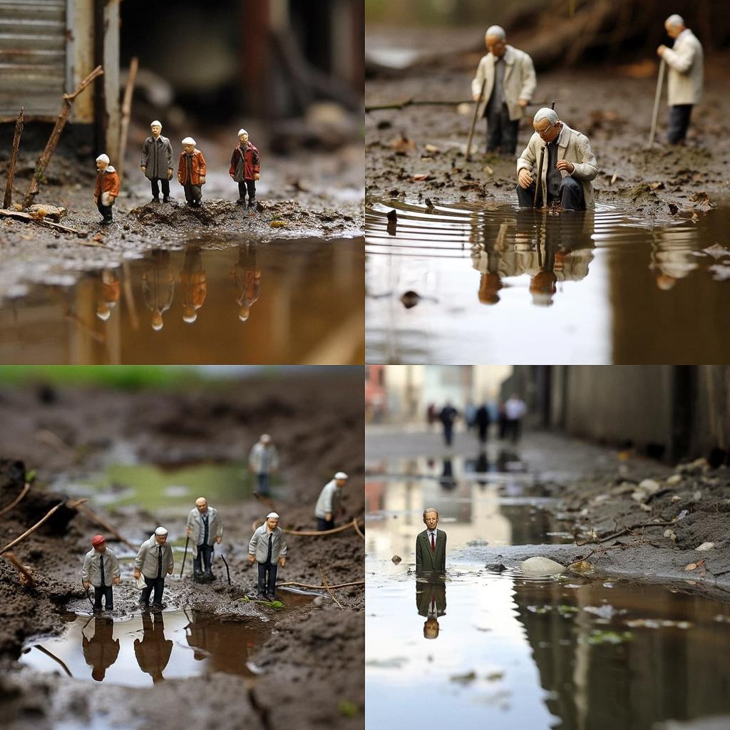 Isaac Cordal style, Midjourney V5.2, render 1 of 4