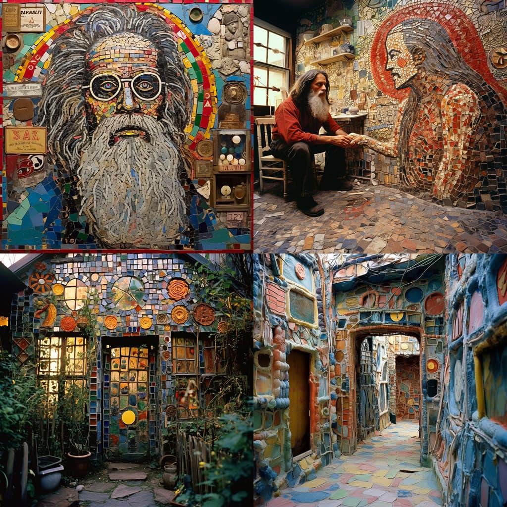 Isaiah Zagar style, Midjourney V5.2, render 1 of 4