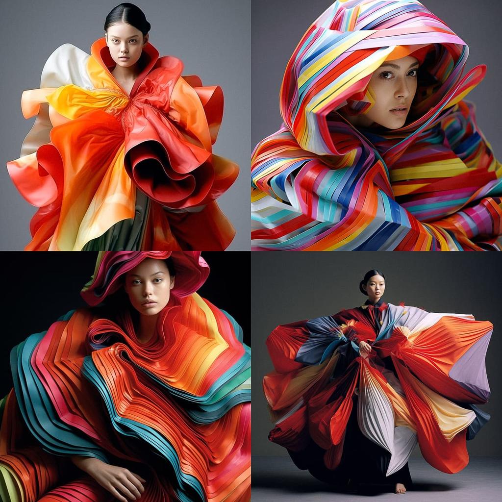 Issey Miyake style, Midjourney V5.2, render 1 of 4