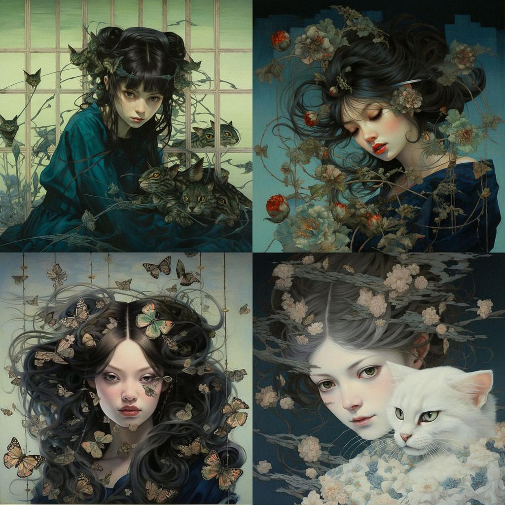 Ito Jakuchu style, Midjourney V5.2, render 1 of 4
