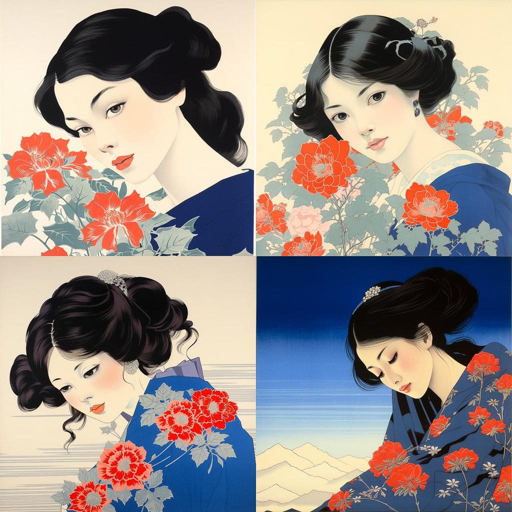 Ito Shinsui style, Midjourney V5.2, render 1 of 4