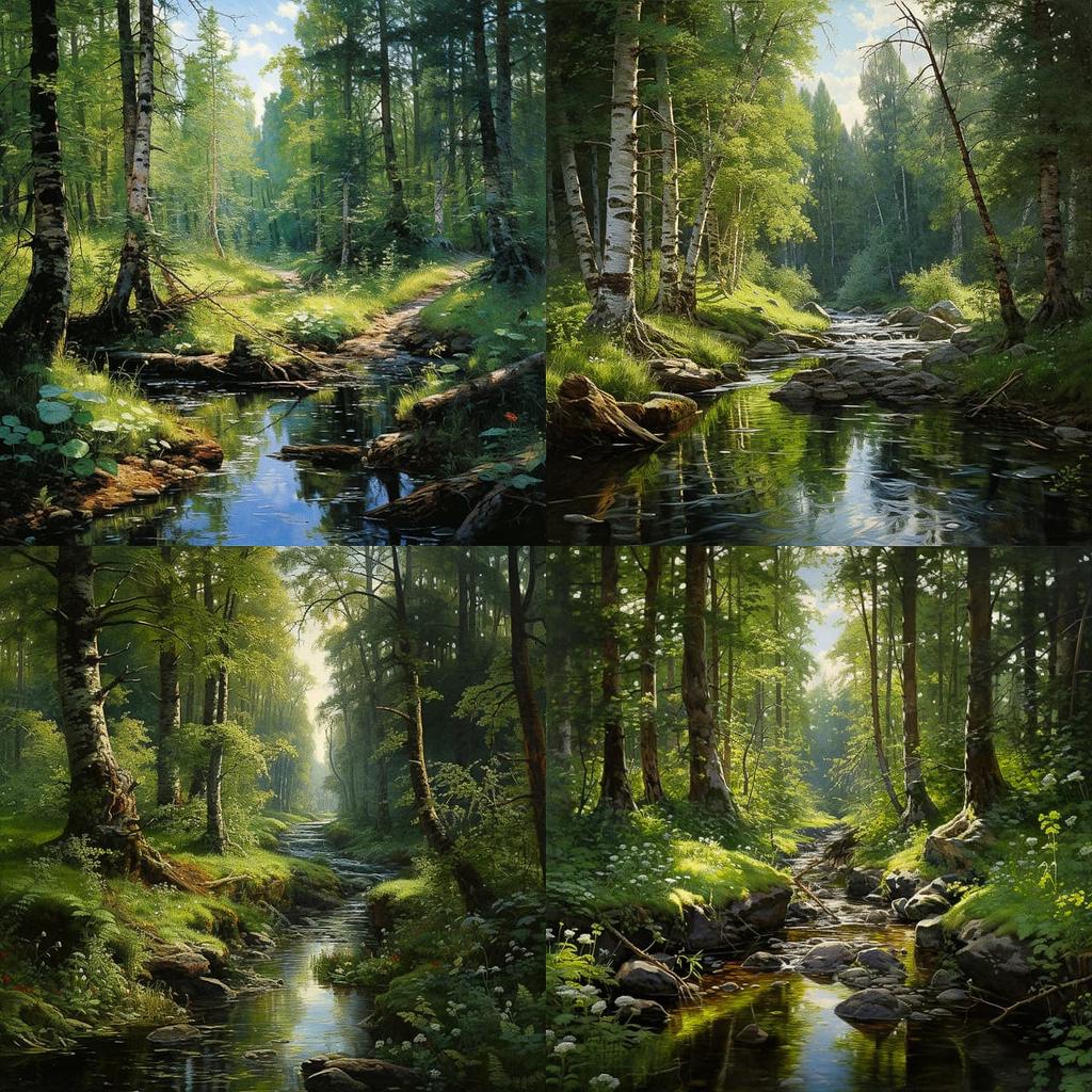 Ivan Shishkin style, Midjourney V5.2, render 1 of 4