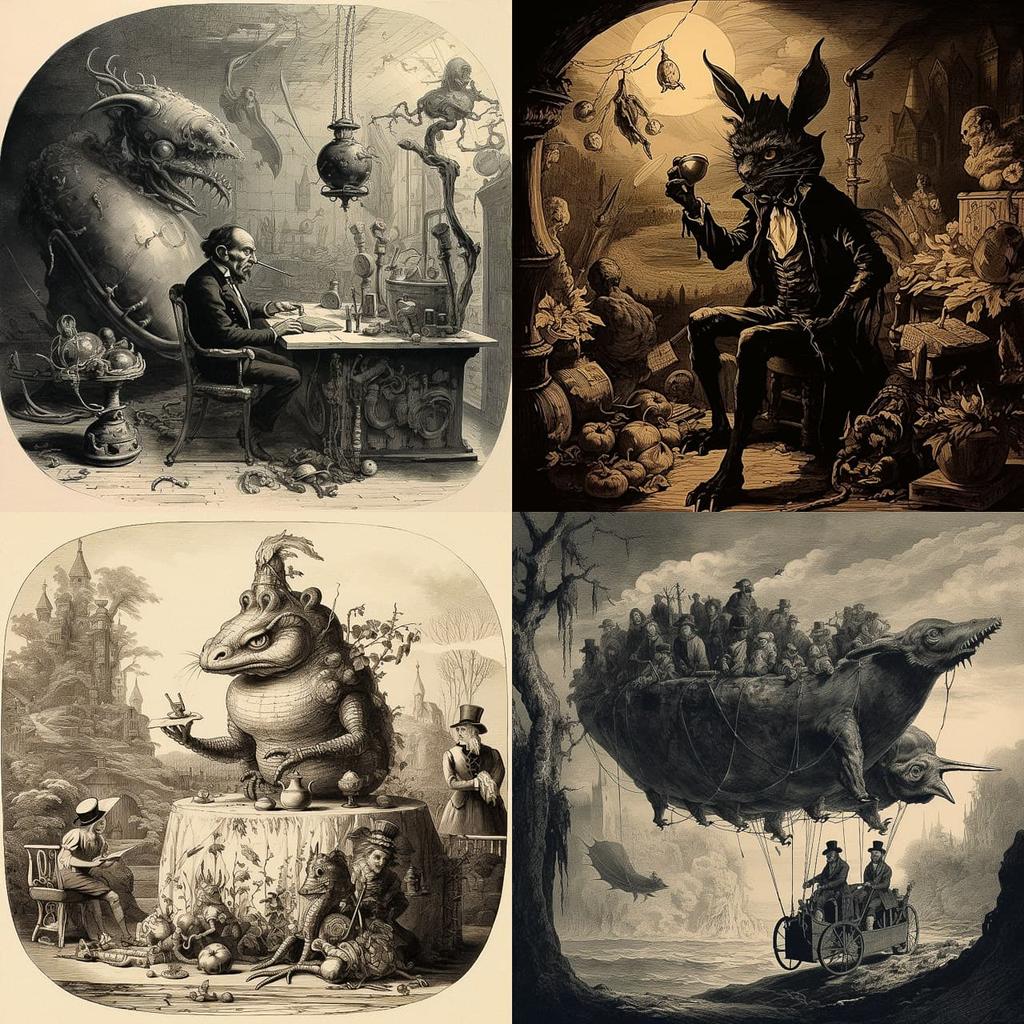 J. J. Grandville style, Midjourney V5.2, render 1 of 4