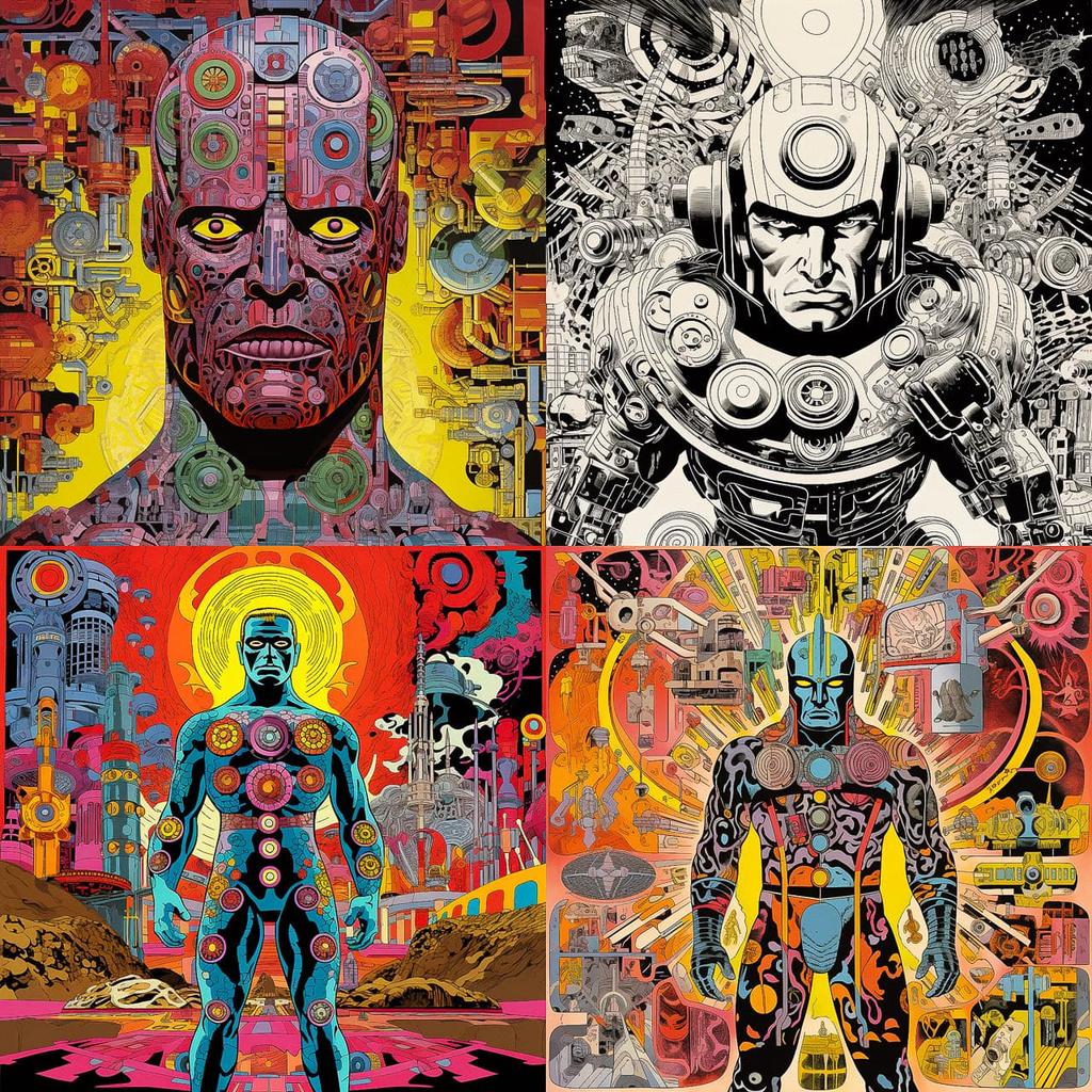 Jack Kirby style, Midjourney V5.2, render 1 of 4