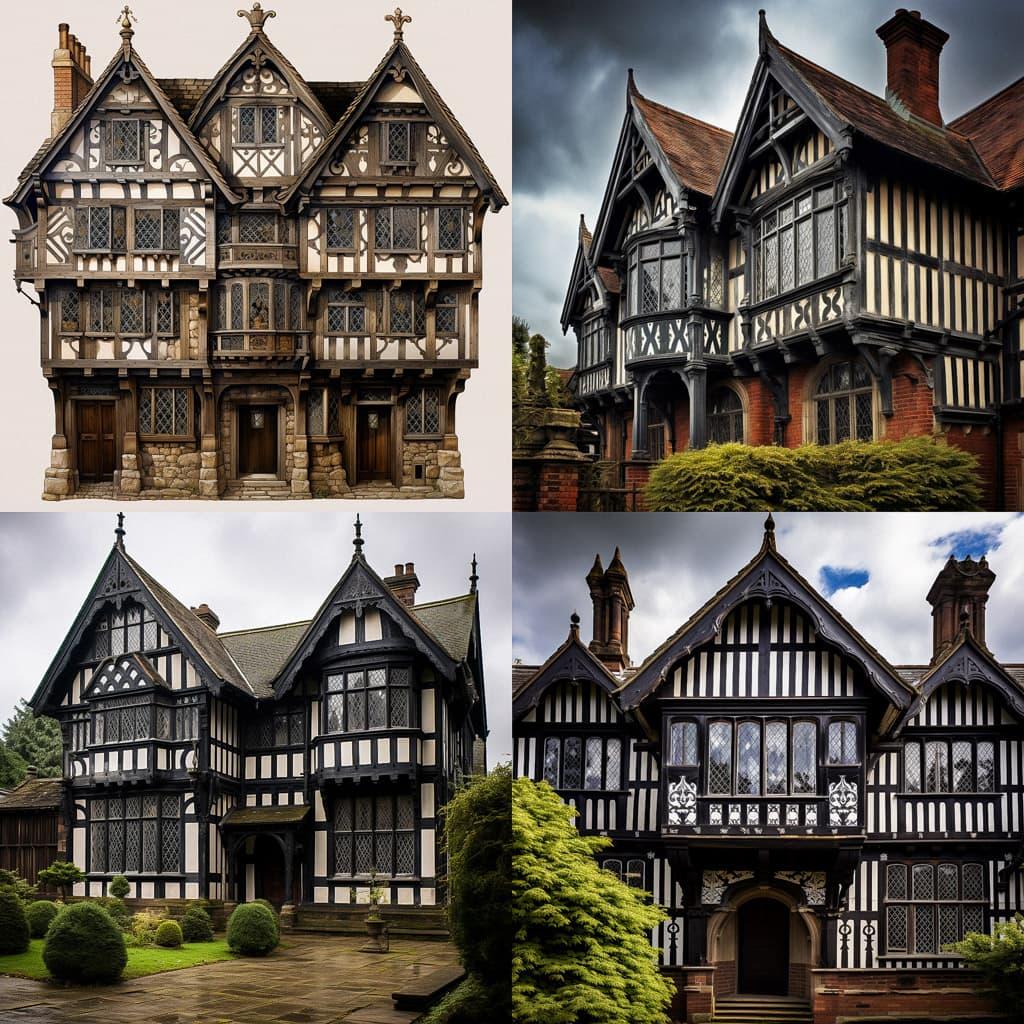 Jacobean architecture style, Midjourney V5.2, render 1 of 4